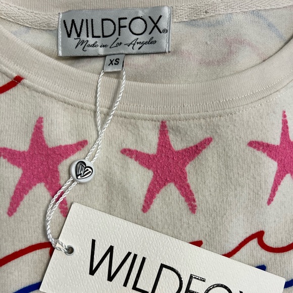 Wildfox Sea Stars & Stripes Baggy Beach Pullover Size XS - Picture 8 of 12